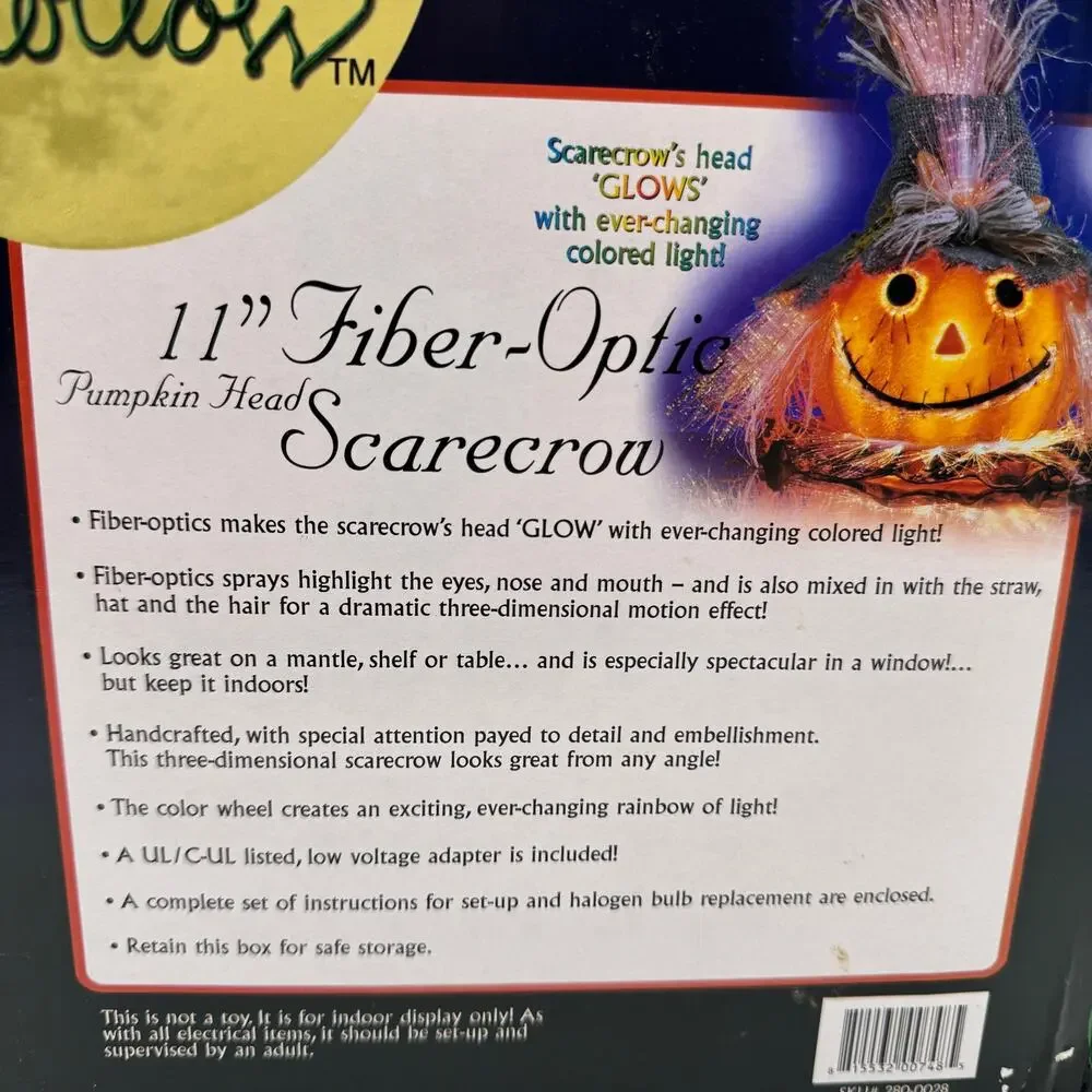 Pumpkin Hollow Fiber Optic Scarecrow Halloween Decor 11